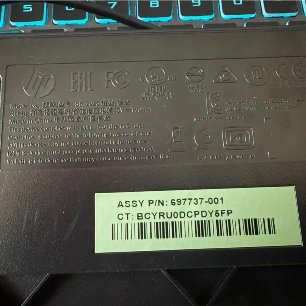 #081 - HP Pre-owned Black Wired Keyboard